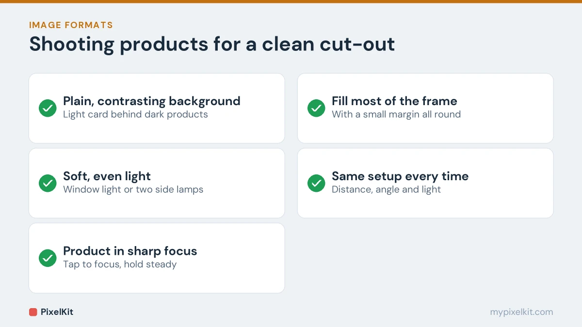 Five tips for shooting product photos for background removal
